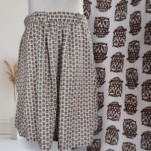 Vintage High Rise Wide Leg Novelty Print Shorts Size 8 Owls Cotton Voile